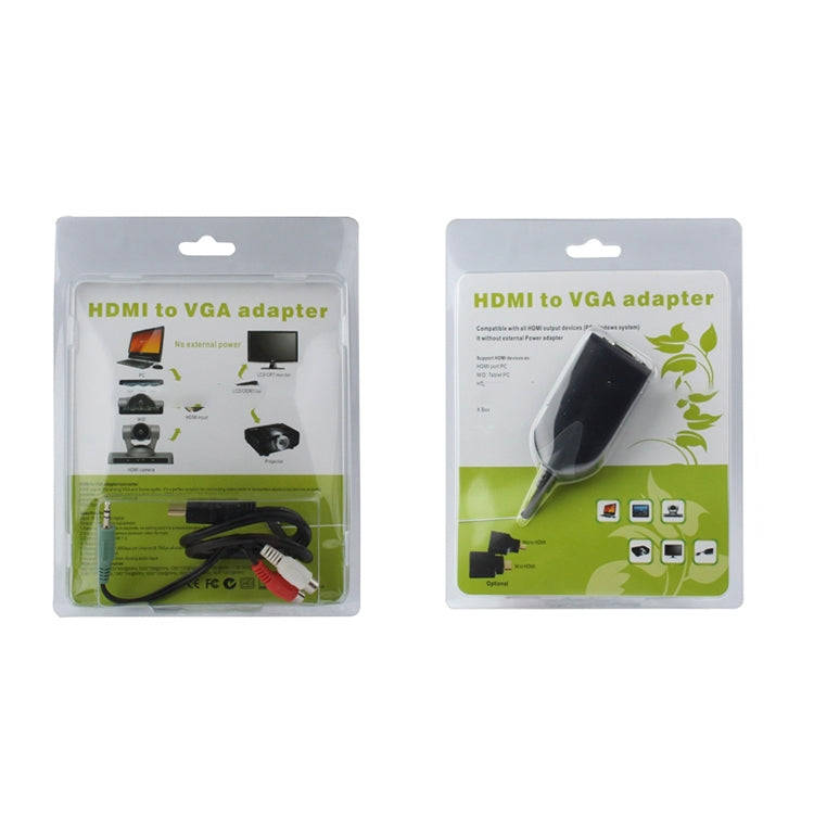 HDMI Male to VGA Female Adapter With Audio Cable(Black)