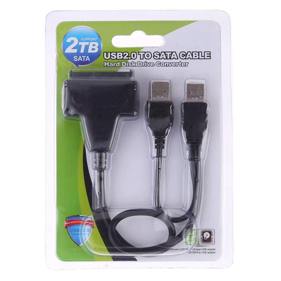 USB 2.0 to 7+15 Pin 22Pin SATA Data Cable Converter Adapter with Box Case for 2.5 / 3.5 Inch Hard...