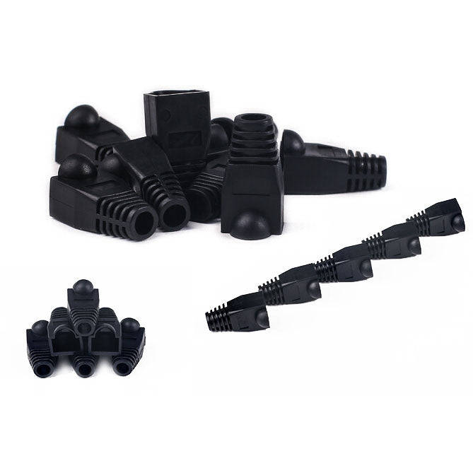 Network Cable Boots Cap Cover for RJ45, Black (100 pcs in one packaging , the price is for 100 pc...
