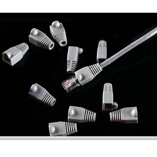 Network Cable Boots Cap Cover for RJ45, Grey (100 pcs in one packaging , the price is for 100 pcs...