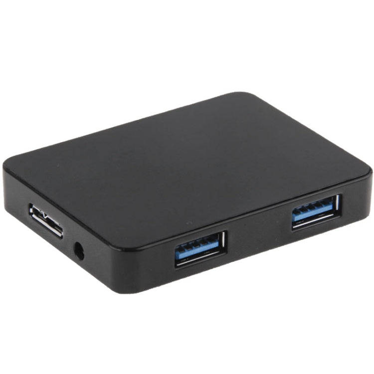 CR-H302 Mirror Surface 4 Ports USB 3.0 Super Speed 5Gbps HUB + 60cm USB 3.0 Transmission Cable(Bl...