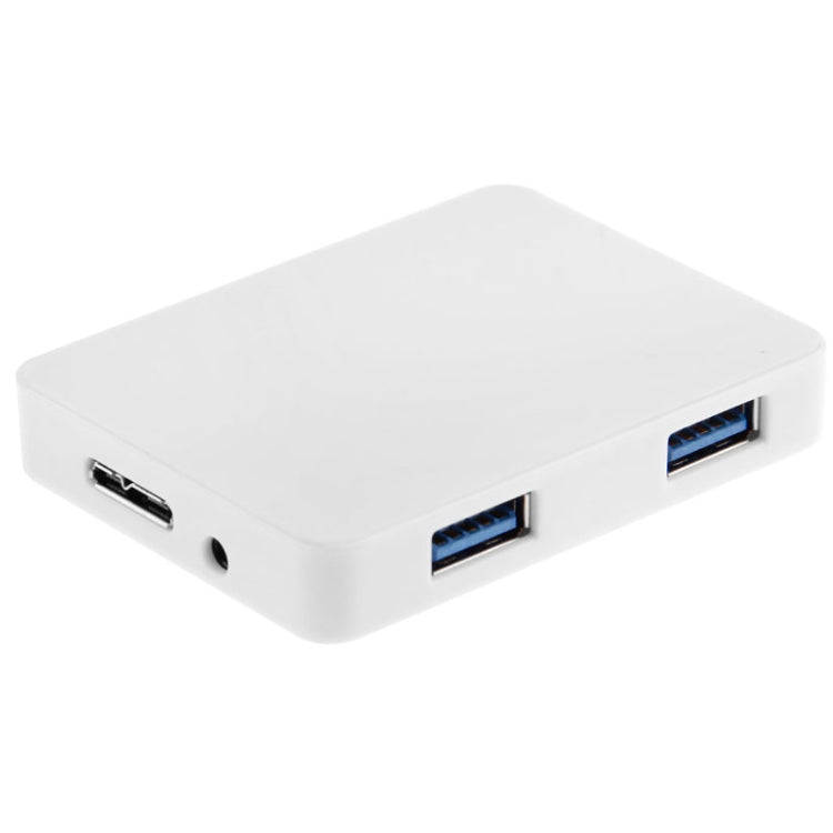 CR-H302 Mirror Surface 4 Ports USB 3.0 Super Speed 5Gbps HUB + 60cm USB 3.0 Transmission Cable(Wh...