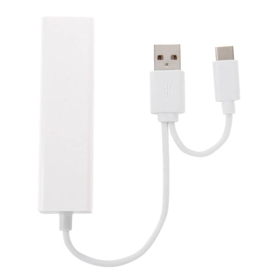 USB-C / Type-C 3.1 to 3 Ports USB HUB + Ethernert Adapter, For Galaxy S8 & S8 + / LG G6 / Huawei ...