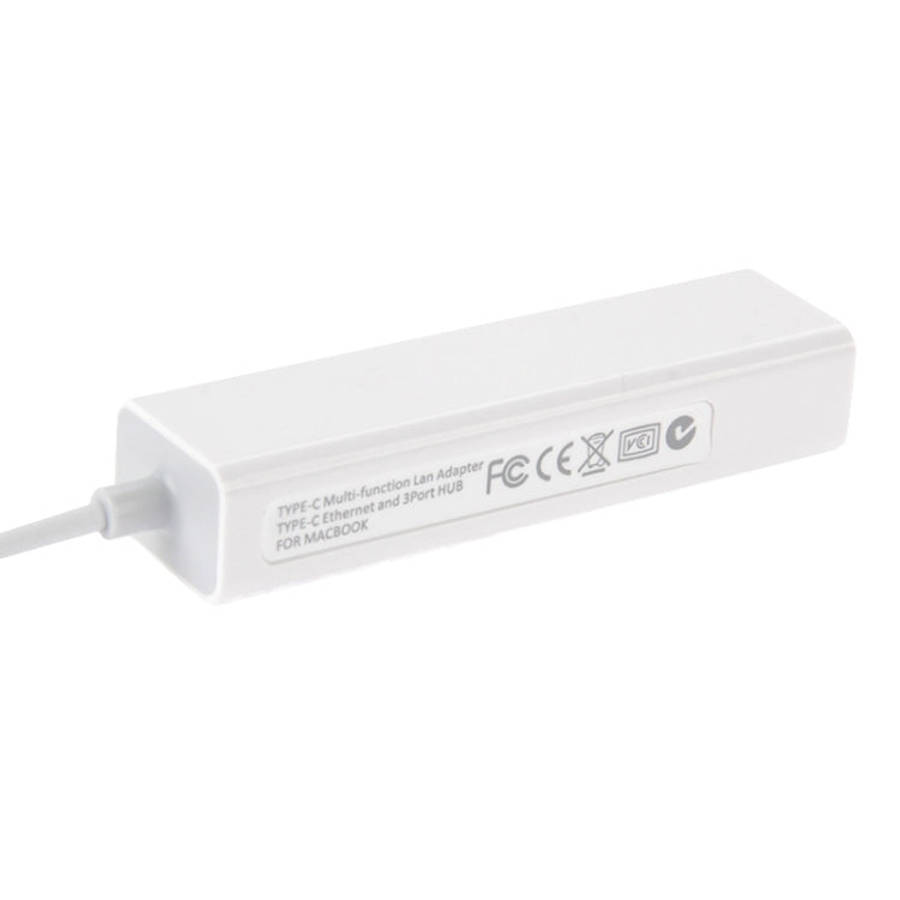 USB-C / Type-C 3.1 to 3 Ports USB HUB + Ethernert Adapter, For Galaxy S8 & S8 + / LG G6 / Huawei ...