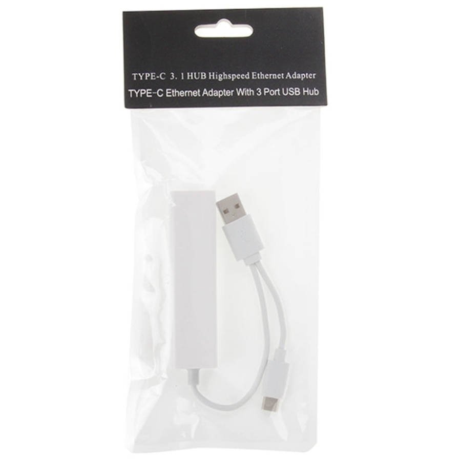 USB-C / Type-C 3.1 to 3 Ports USB HUB + Ethernert Adapter, For Galaxy S8 & S8 + / LG G6 / Huawei ...