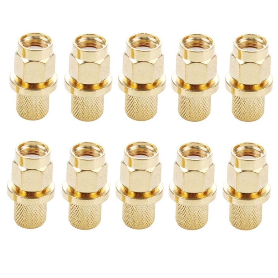 10 PCS LMR300 5D-FB Gold Plated RP-SMA Male Plug Pin Crimp RF Connector Adapter