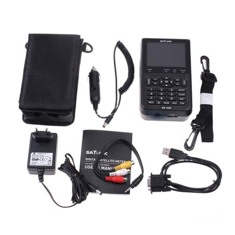 SATLINK WS6906 3.5 inch LCD Colour Screen Portable Digital Satellite Finder Meter(UK Plug)