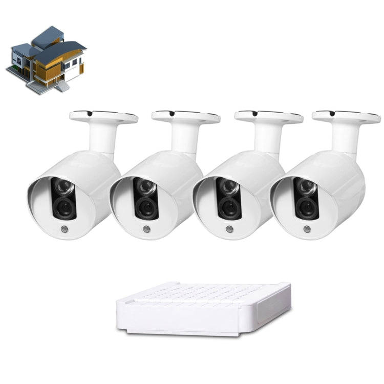 N4B3-Mini/L 4Ch 720P P2P ONVIF 1.0 Mega Pixel IP Camera NVR Kit, Support Night Vision / Motion De...