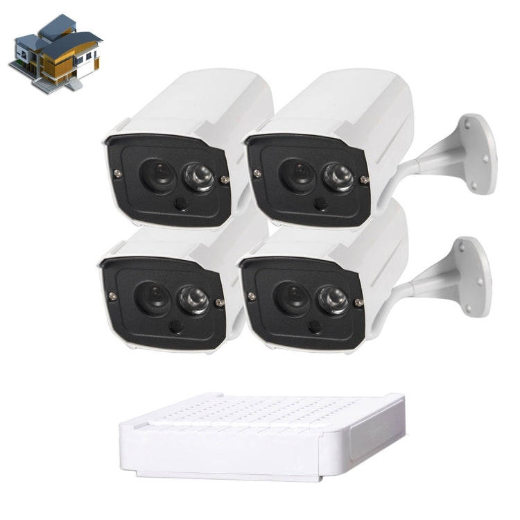 N4B7-Mini/L 4 Ch 720P 1.0 Mega Pixel IP Camera NVR Kit, Support Night Vision / Motion Detection, ...