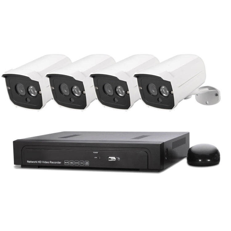 N4B7MPoe 4Ch 720P P2P ONVIF 1.0 Mega Pixel IP Camera NVR Kit, Support Night Vision / Motion Detec...