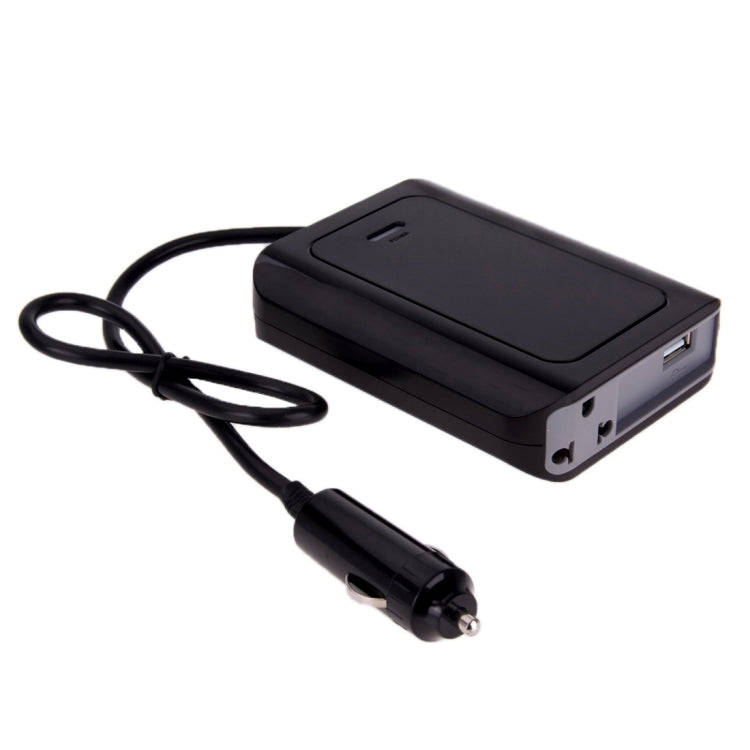 DY-200N, 200W DC 12V to AC Car Power Inverter with 500mA USB Port & EU / US Power Socket(Black)