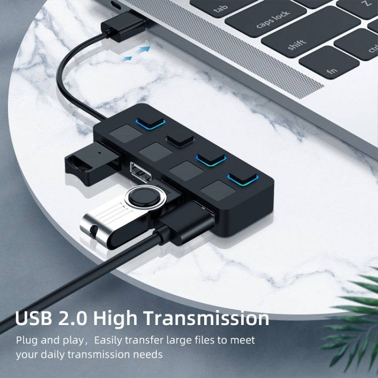 4 Ports USB 2.0 HUB with 4 Switch(White)