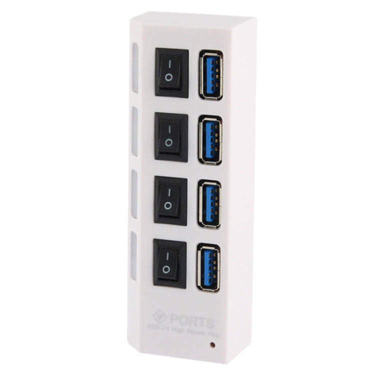 4 Ports USB 3.0 HUB, Super Speed 5Gbps, Plug and Play, Support 1TB (White)