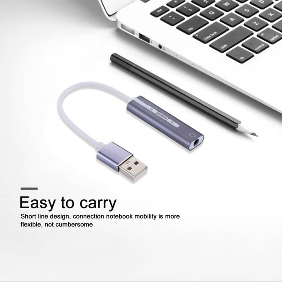 Aluminum Shell 3.5mm Jack External USB Sound Card HIFI Magic Voice 7.1 Channel Adapter Free Drive...