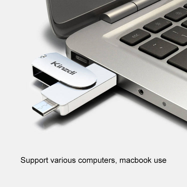 Kinzdi 64GB USB 3.0 + Type-C 3.0 Interface Metal Twister Flash Disk V11 (Rose Gold)