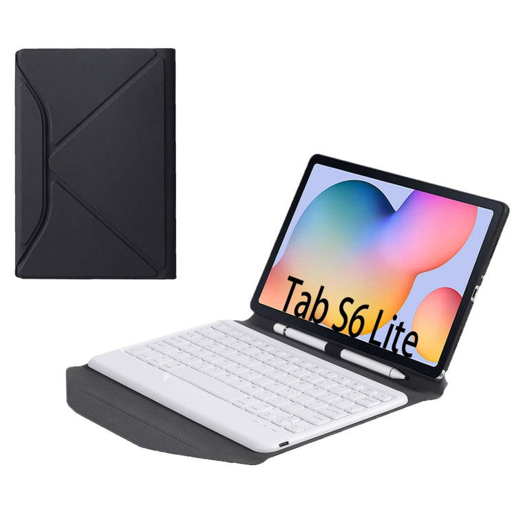 B610 Diamond Texture Triangle Back Holder Splittable Bluetooth Keyboard Leather Tablet Case for S...