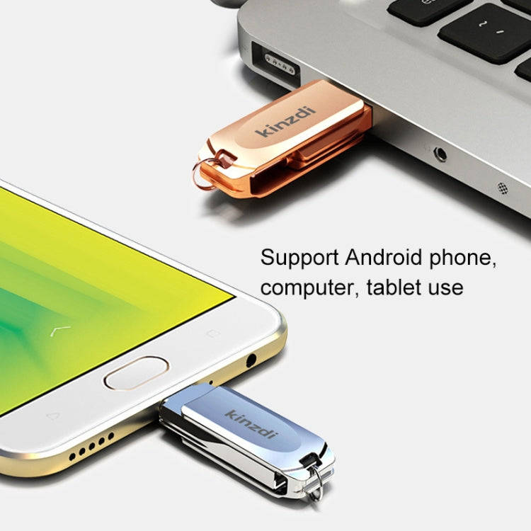 Kinzdi 16GB USB + Type-C Interface Metal Twister Flash Disk V8 (Rose Gold)