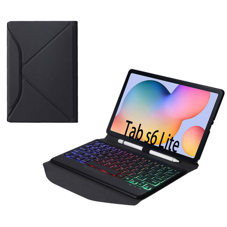 B610S Diamond Texture Triangle Back Holder Splittable Bluetooth Keyboard Leather Tablet Case with...