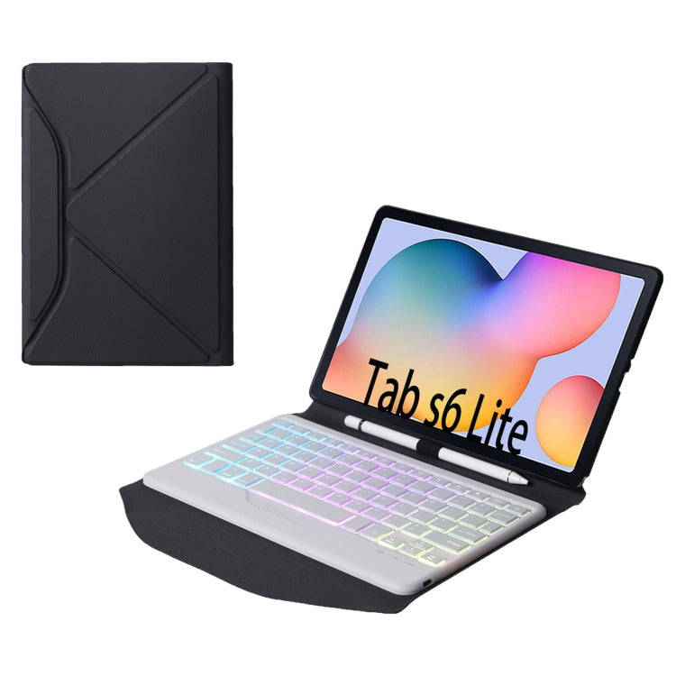 B610S Diamond Texture Triangle Back Holder Splittable Bluetooth Keyboard Leather Tablet Case with...