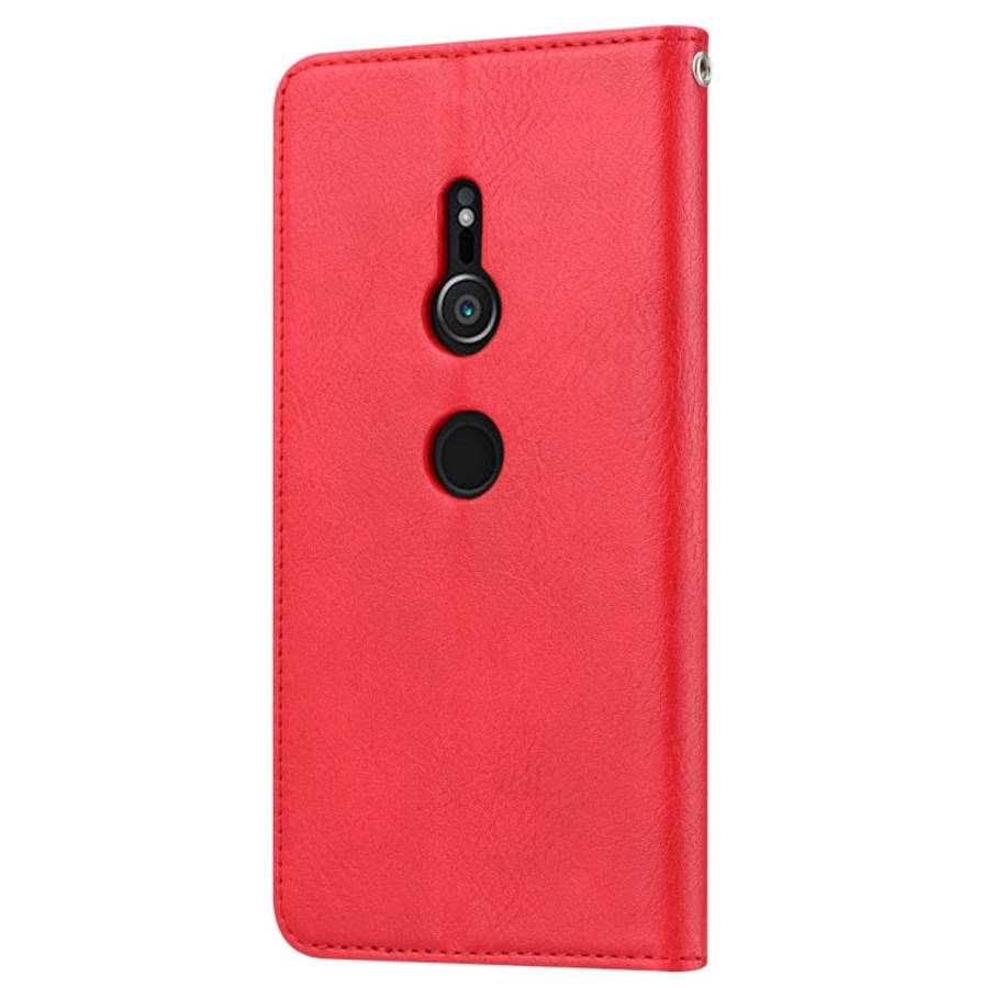 Knead Skin Texture Horizontal Flip Leather Case for Sony Xperia XZ3, with Photo Frame & Holder & ...