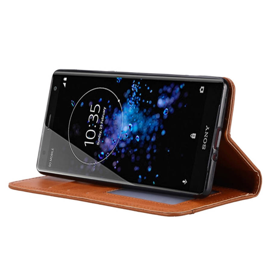Knead Skin Texture Horizontal Flip Leather Case for Sony Xperia XZ3, with Photo Frame & Holder & ...