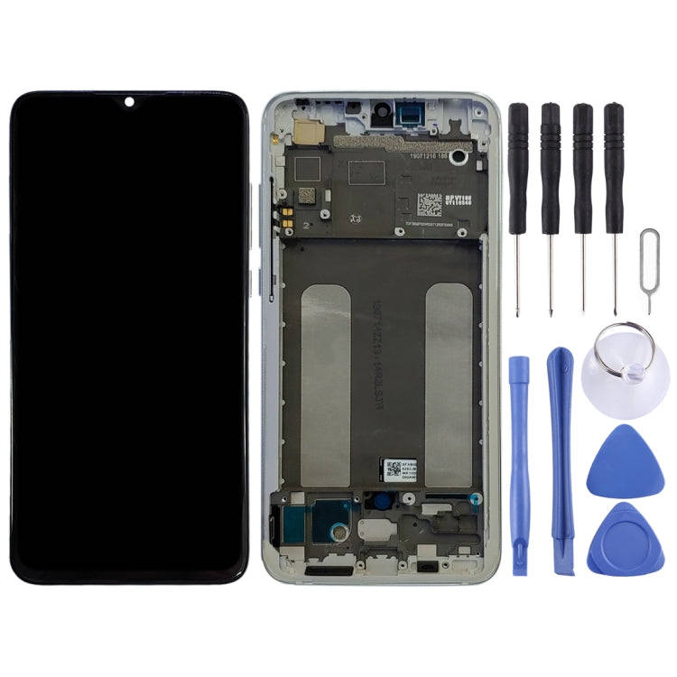 Original LCD Screen for Xiaomi Mi CC9 Digitizer Full Assembly with Frame(Silver)