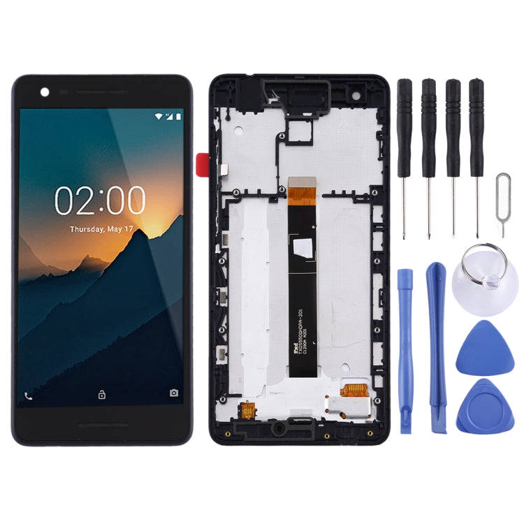 TFT LCD Screen for Nokia 2.1 Digitizer Full Assembly with Frame (Black)