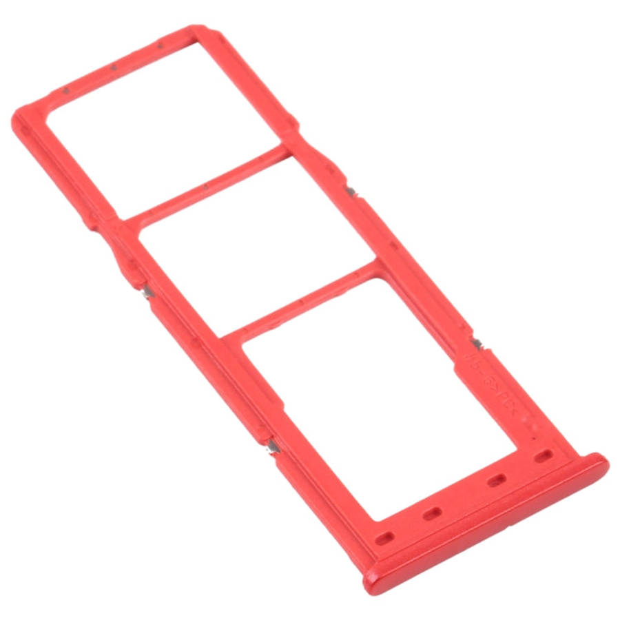 For Samsung Galaxy A12 SM-A125 SIM Card Tray + SIM Card Tray + Micro SD Card Tray (Red)