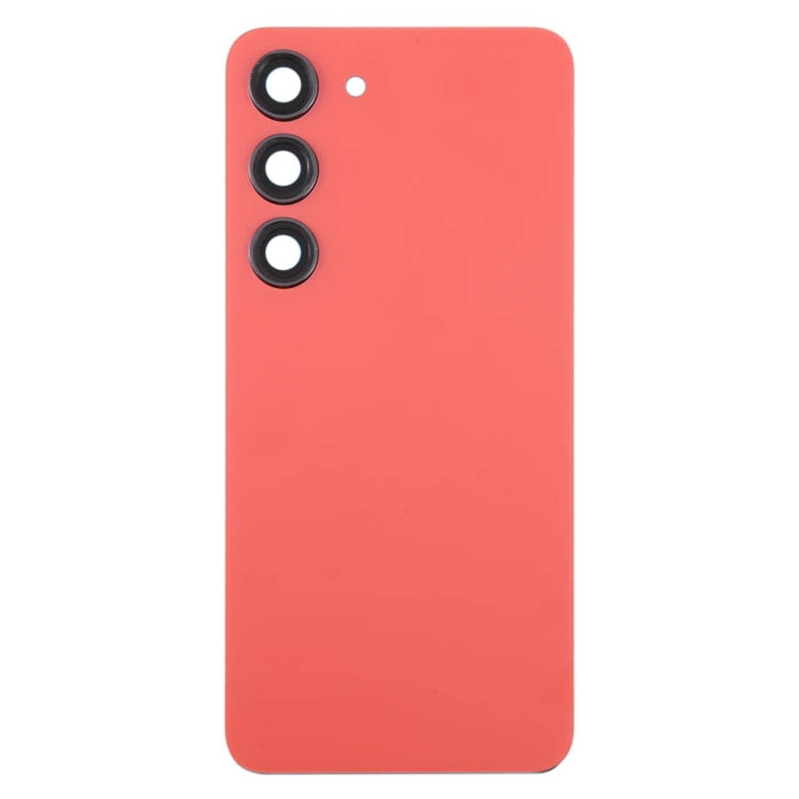 For Samsung Galaxy S23 SM-S911B OEM Glass Battery Back Cover with Camera Lens Frame(Red)