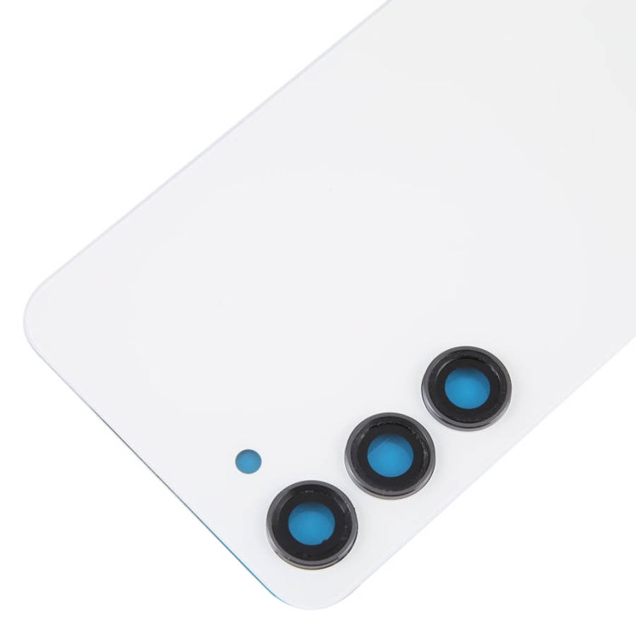 For Samsung Galaxy S23 SM-S911B OEM Glass Battery Back Cover with Camera Lens Frame(White)