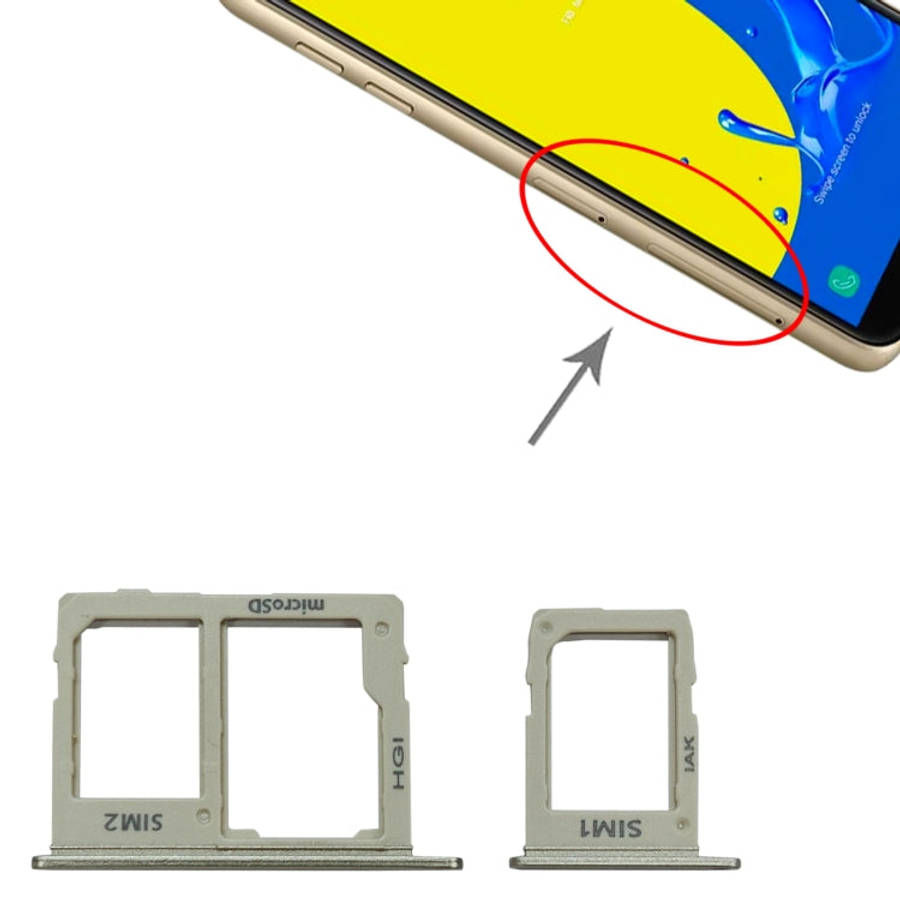 For Samsung Galaxy J6 2018 SM-J600 SIM Card Tray + SIM + Micro SD Card Tray (Gold)