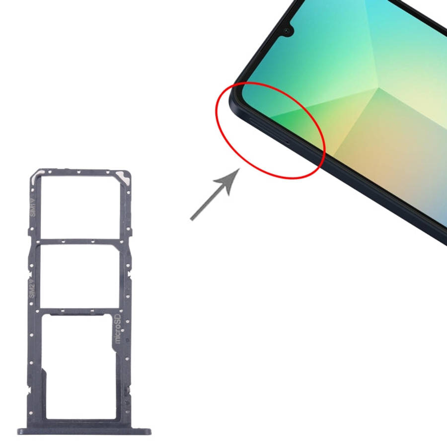 For Samsung Galaxy A06 SM-A065F Original SIM Card Tray + SIM Card Tray + Micro SD Card Tray (Black)