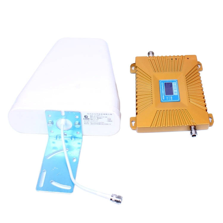 GSM900 / WCDMA2100 Mini Mobile Phone LCD Signal Repeater with Logarithm Periodic Antenna(Gold)
