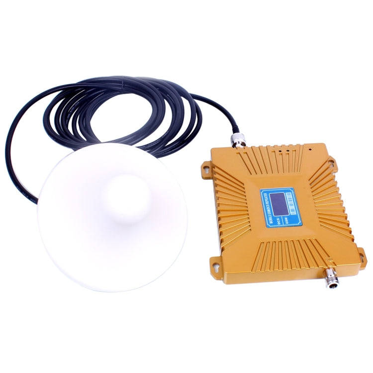 GSM900 / DCS1800MHz Mini Mobile Phone LCD Signal Repeater with Logarithm Periodic Antenna(Gold)