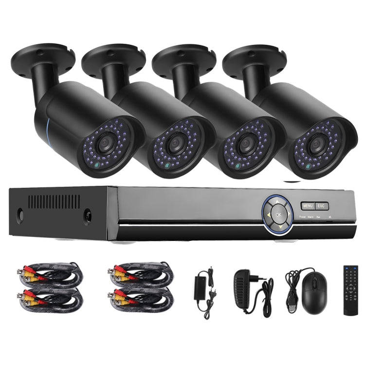 A4B5 4 Channel 720P 1.0 Mega Pixel 4 x Bullet AHD Cameras AHD DVR Kit, Support Night Vision / Mot...