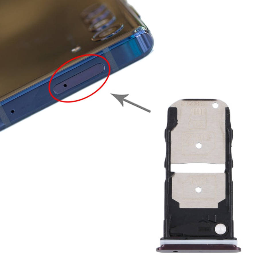 SIM Card Tray + SIM Card Tray / Micro SD Card Tray for Motorola Edge XT2063-3 (Purple)