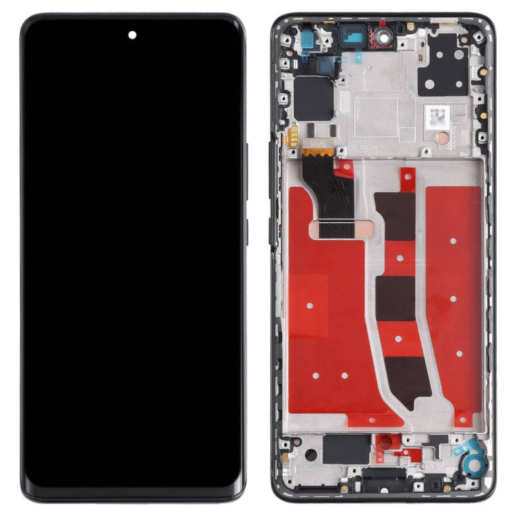 Original OLED LCD Screen for Honor V40 Lite Digitizer Full Assembly with Frame(Black)