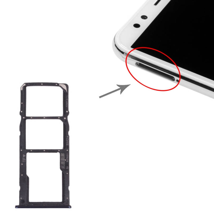 SIM Card Tray + SIM Card Tray + Micro SD Card Tray for Huawei Nova 2 Lite / Y7 Prime (2018) (Blue)