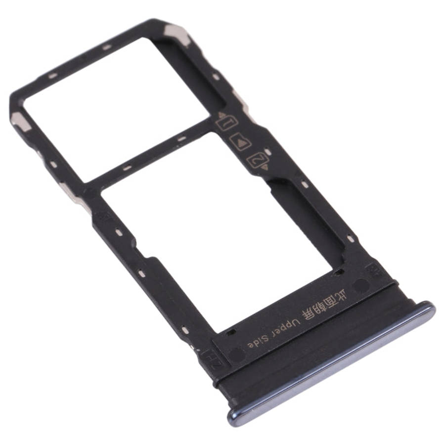 For vivo Y76s V2156A SIM Card Tray + SIM Card Tray / Micro SD Card Tray (Black)