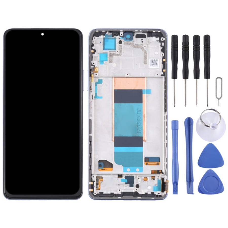 Original LCD Screen for Xiaomi Redmi K40S Digitizer Full Assembly with Frame(Blue)