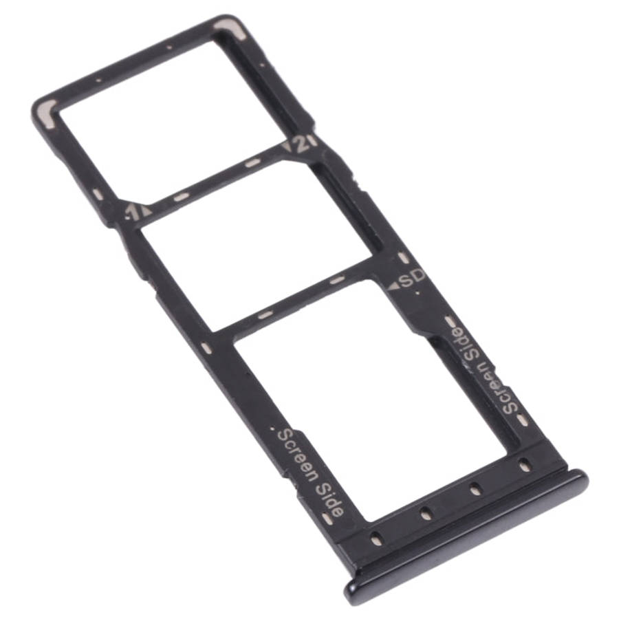 For Infinix S4 X626 SIM Card Tray + SIM Card Tray + Micro SD Card Tray (Black)