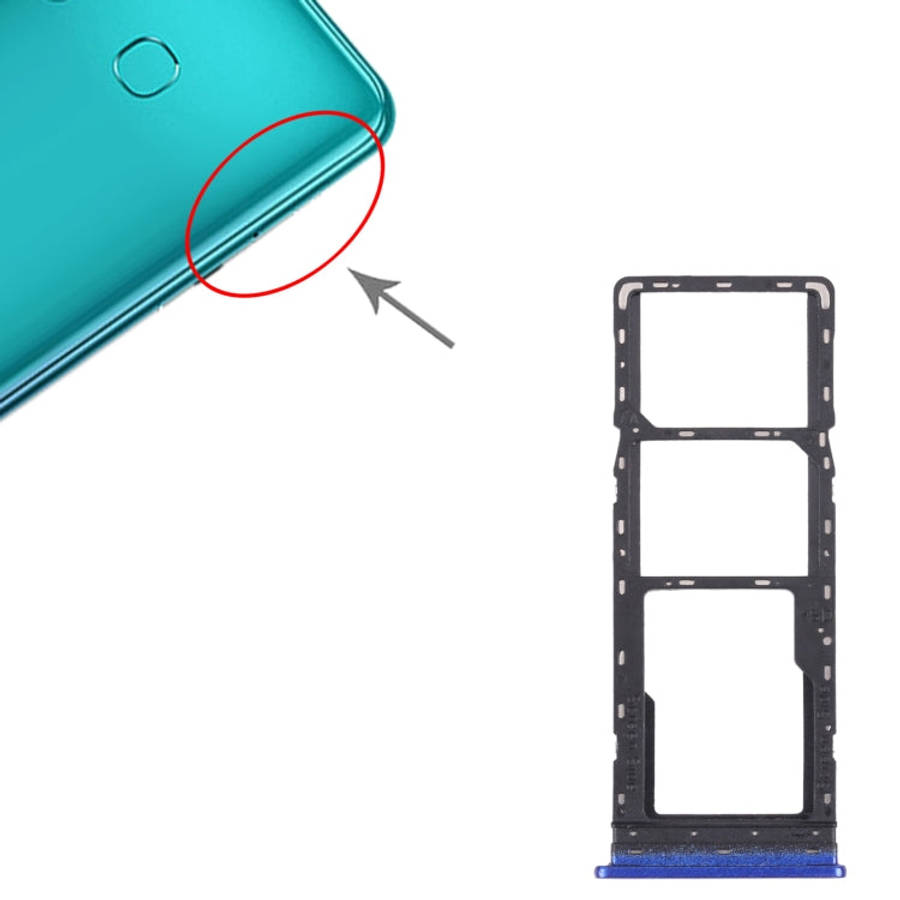 For Infinix Hot 10 Lite X657B SIM Card Tray + SIM Card Tray + Micro SD Card Tray (Blue)