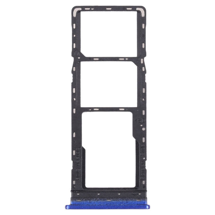For Infinix Hot 10s NFC/Hot 10s/Hot 10T SIM Card Tray + SIM Card Tray + Micro SD Card Tray (Blue)