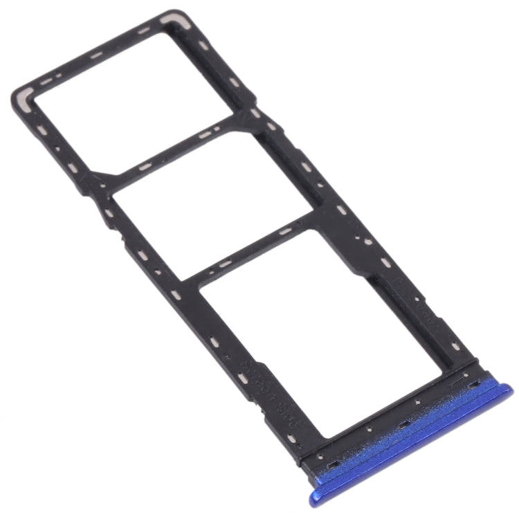 For Infinix Hot 10s NFC/Hot 10s/Hot 10T SIM Card Tray + SIM Card Tray + Micro SD Card Tray (Blue)