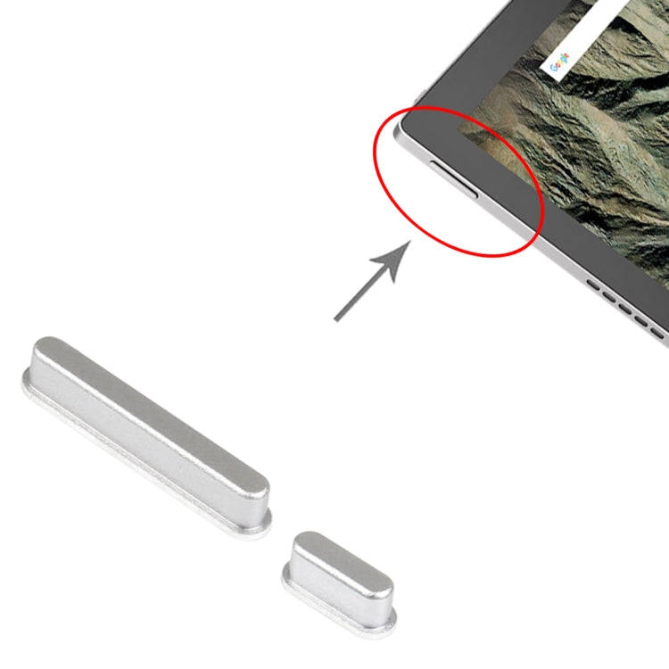 For Google Pixel C Original Power Button and Volume Control Button(Silver)