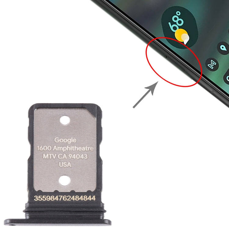 For Google Pixel 6A Original SIM Card Tray with SIM Pin (Black)