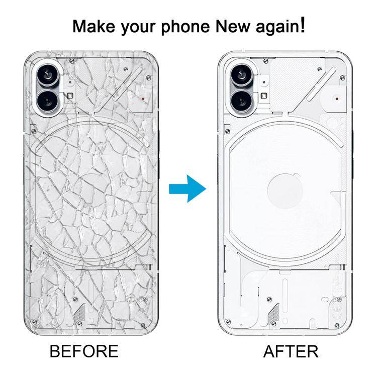 For Nothing Phone 1 A063 Glass Battery Back Cover(Transparent black)