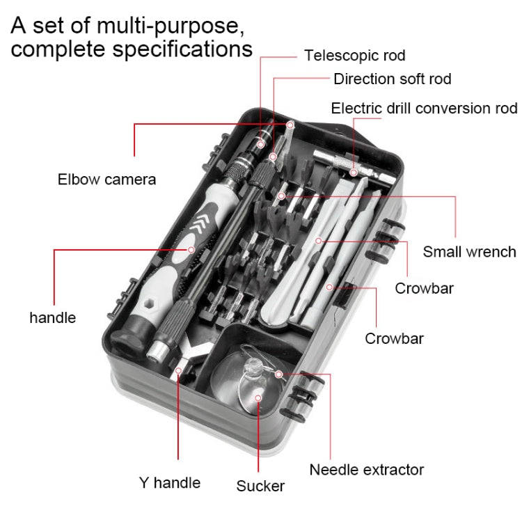 138 in 1 DIY Mobile Phone Disassembly Tool Clock Repair Multi-function Tool Screwdriver Set (Purple)