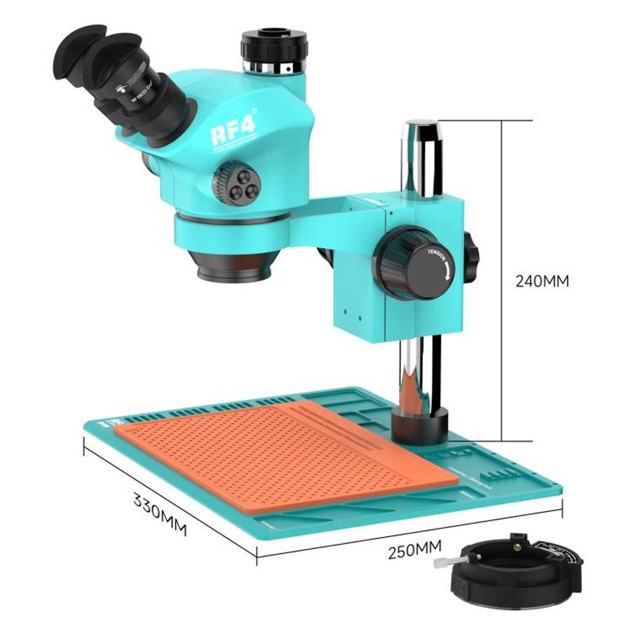 RF4 RF-7050-PO4 7.0X-50X Trinocular Stereo Microscope with PO4 Aluminum Alloy Base