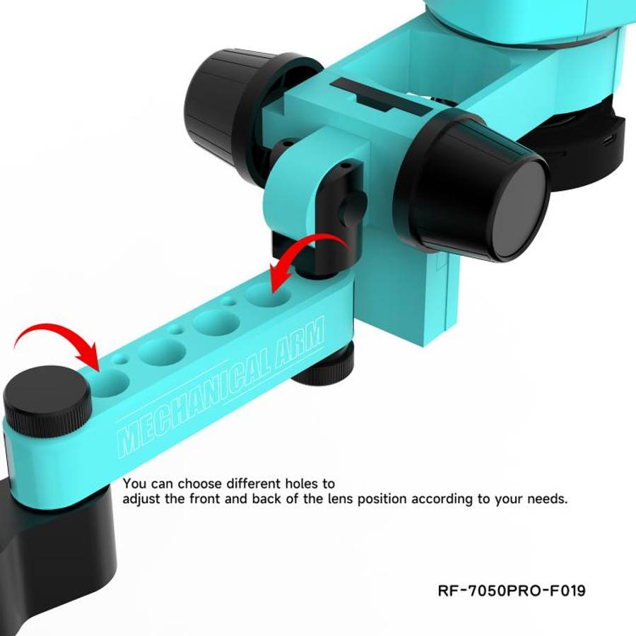 RF4 RF7050PRO-FO19 360 Degree Adjustable Universal Telescopic Rotating Lifting Microscope with Si...